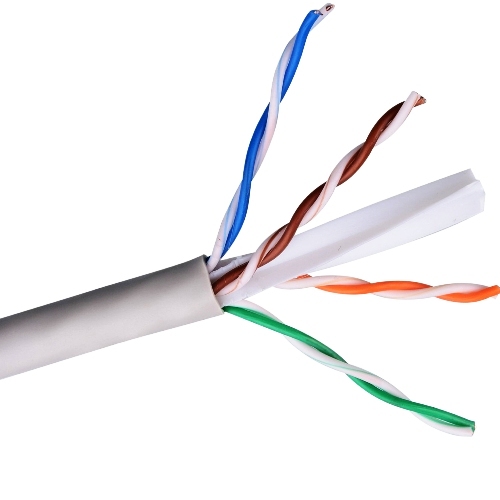 Кабель внутренний NETLAN U/UTP 4 пары, Кат.5e (Класс D), 100МГц, одножильный, BC (чистая медь)