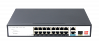 Коммутатор PoE на 16 портов 5200-16PFE2GE1GF-AI (16 PoE 10/100 Мбит,2 UPLINK 1000 Мбит) 