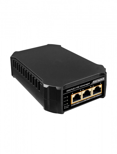 Коммутатор PoE на 2 порта NAVIGARD PM5003GSN (2PoE 10/100/100 Мбит/сек, (50Вт+30Вт), 1 UPLINK)